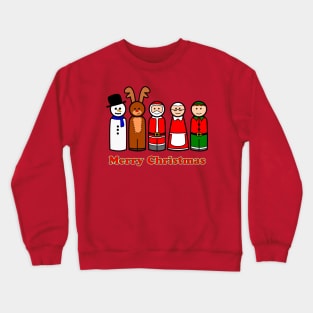 Christmas Wooden Peg Doll T-Shirt Crewneck Sweatshirt